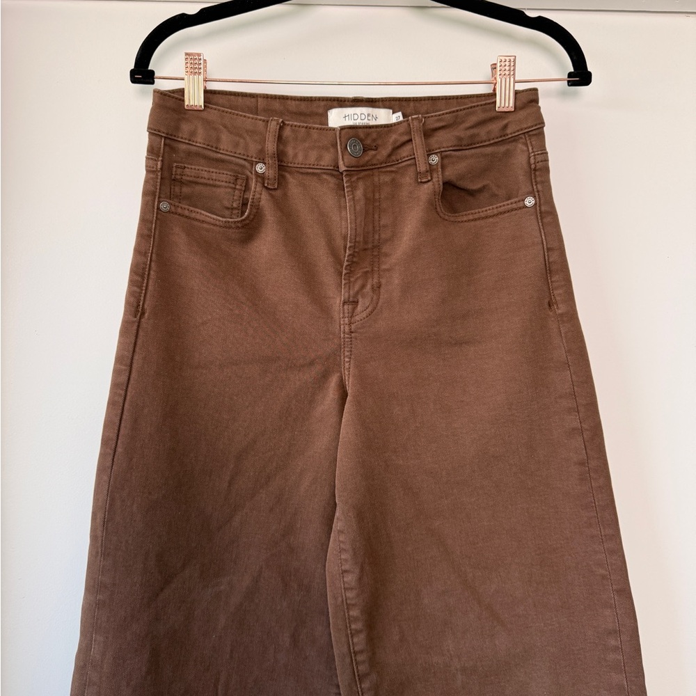 Hidden Wide Leg Jeans in Brown - Picture 6 of 9